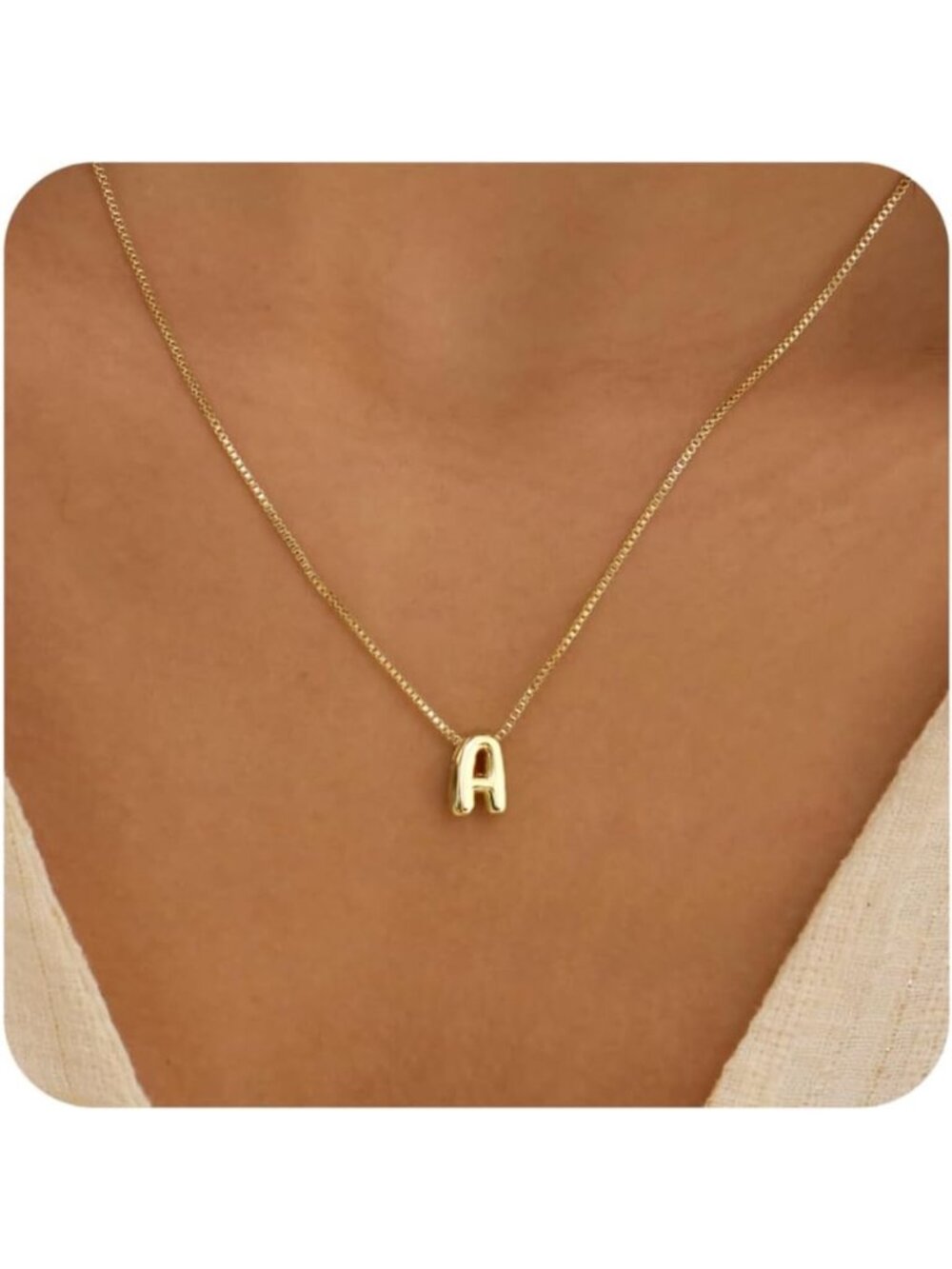 Dainty 14K Gold Plated Initial Necklace - Waterproof, Tarnish-Free Personalized